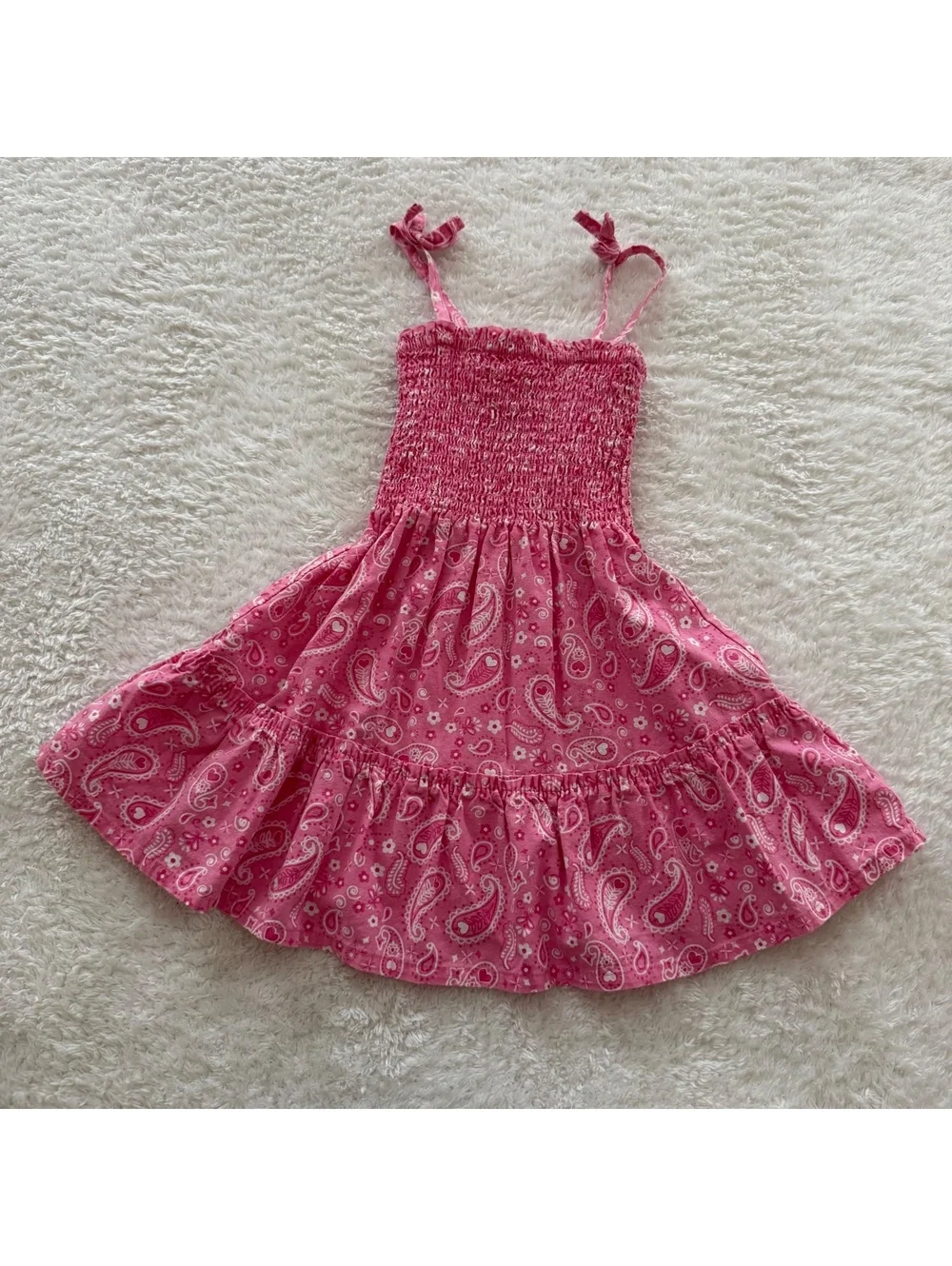 3/4 Pink Smocked Dress